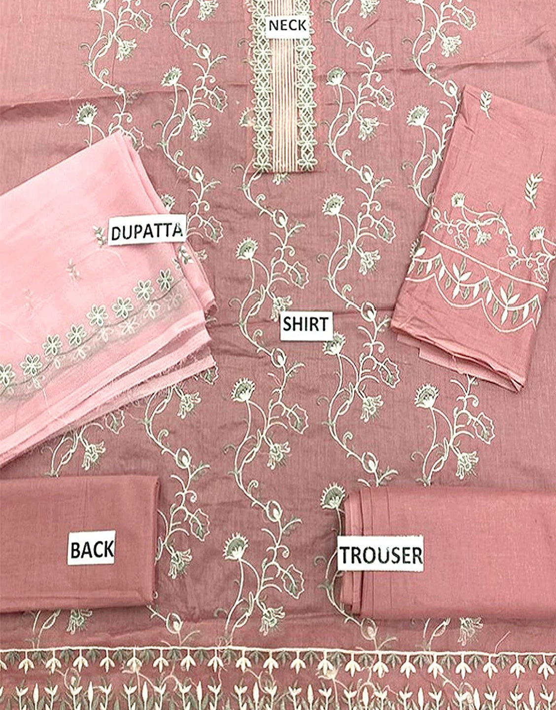 Embroidered Lawn Dress with Chiffon Dupatta - Out of Stock