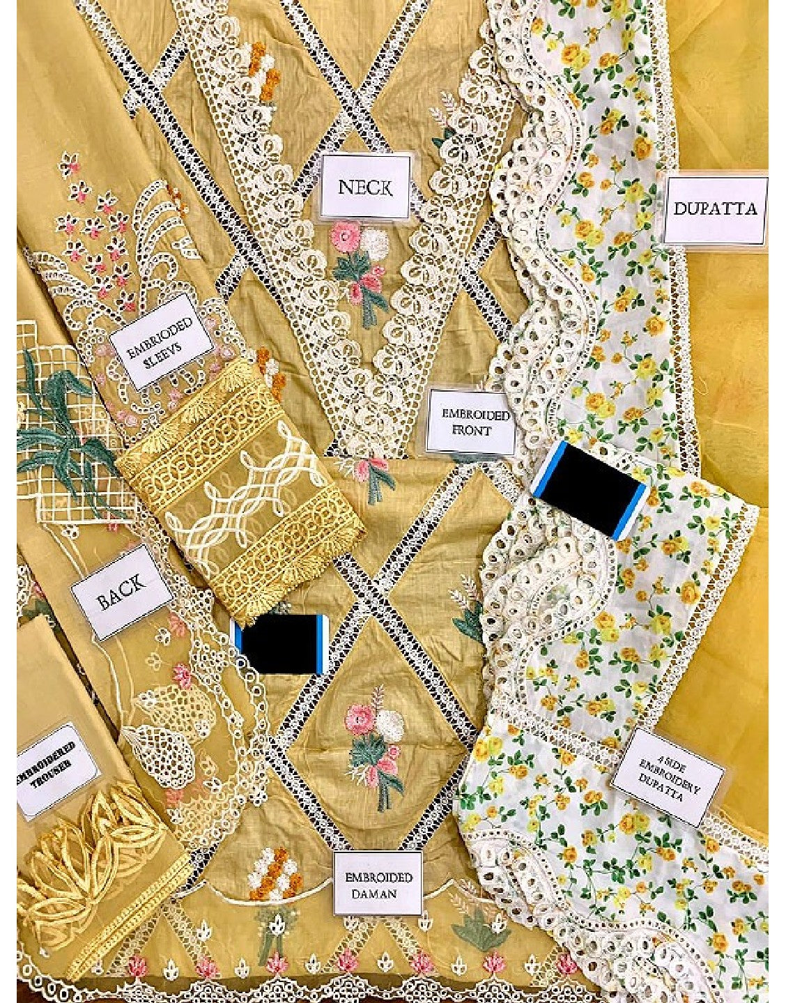 Luxury Schiffli Embroidered Lawn Dress with Embroidered Organza Dupatta - Out of Stock