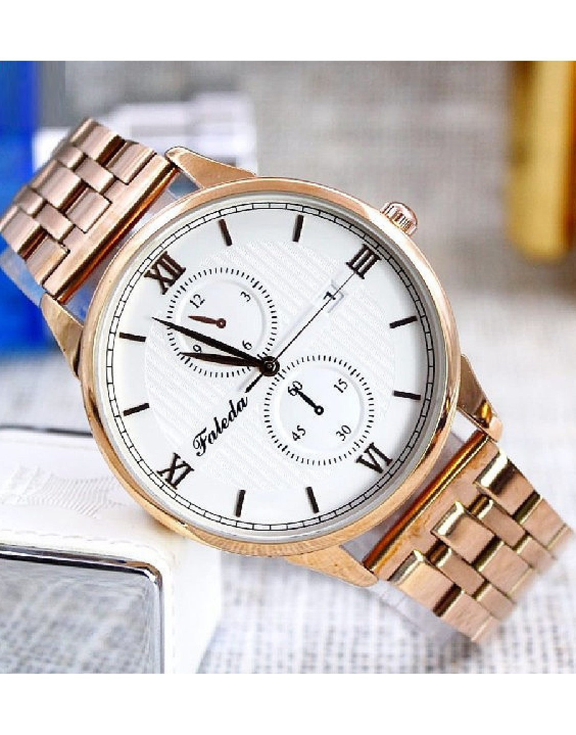 Original Faleda Men's Water Resistant Dress Watch