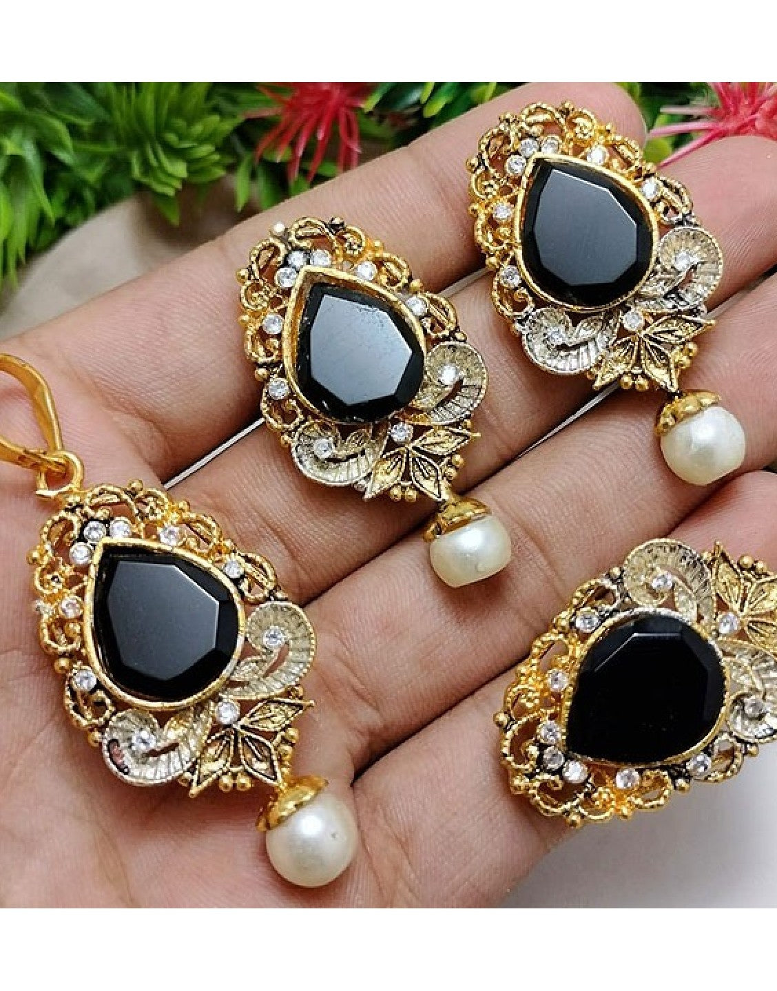 Egyptian Necklace Set with Adjustable Ring