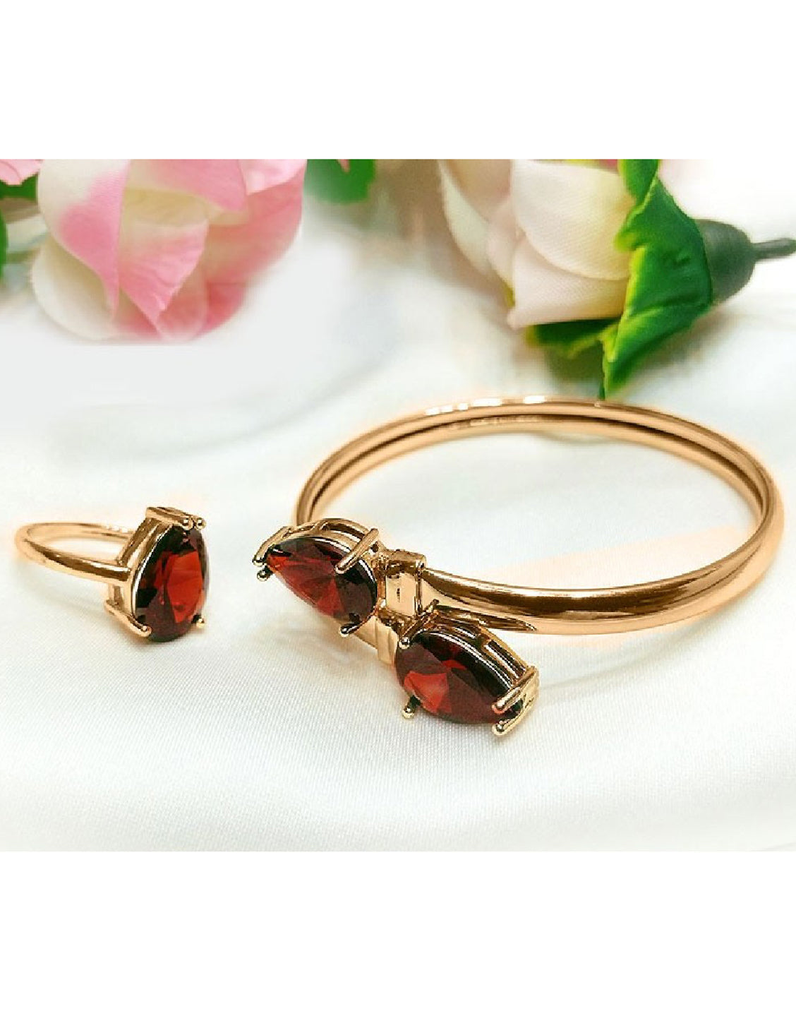 Adjustable Kara Bracelet & Ring Set
