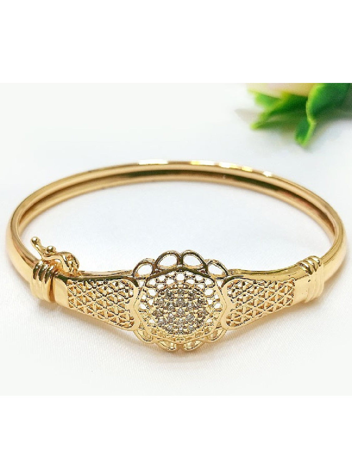 Elegant Golden Lock Kara Bracelet