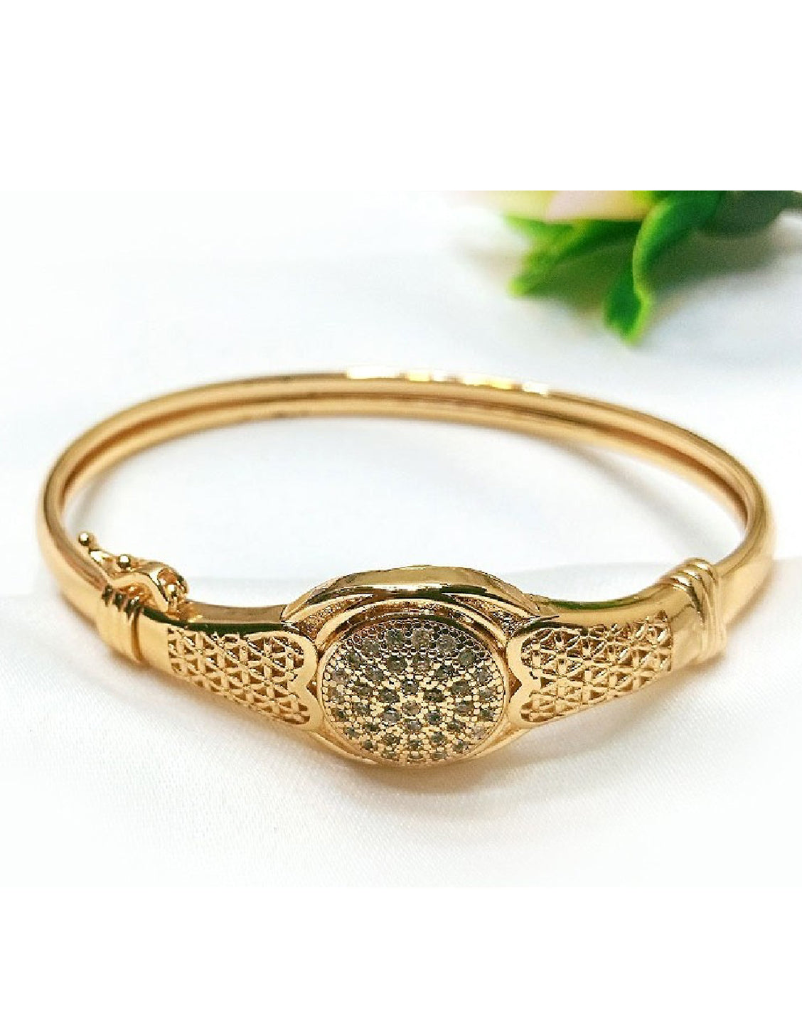 Elegant Golden Lock Kara Bracelet