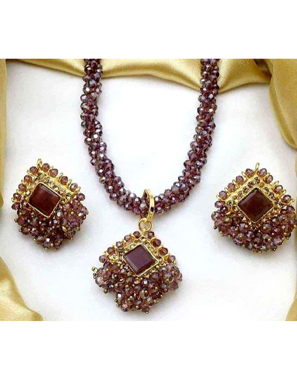 Elegant Mala Necklace Set with Earrings