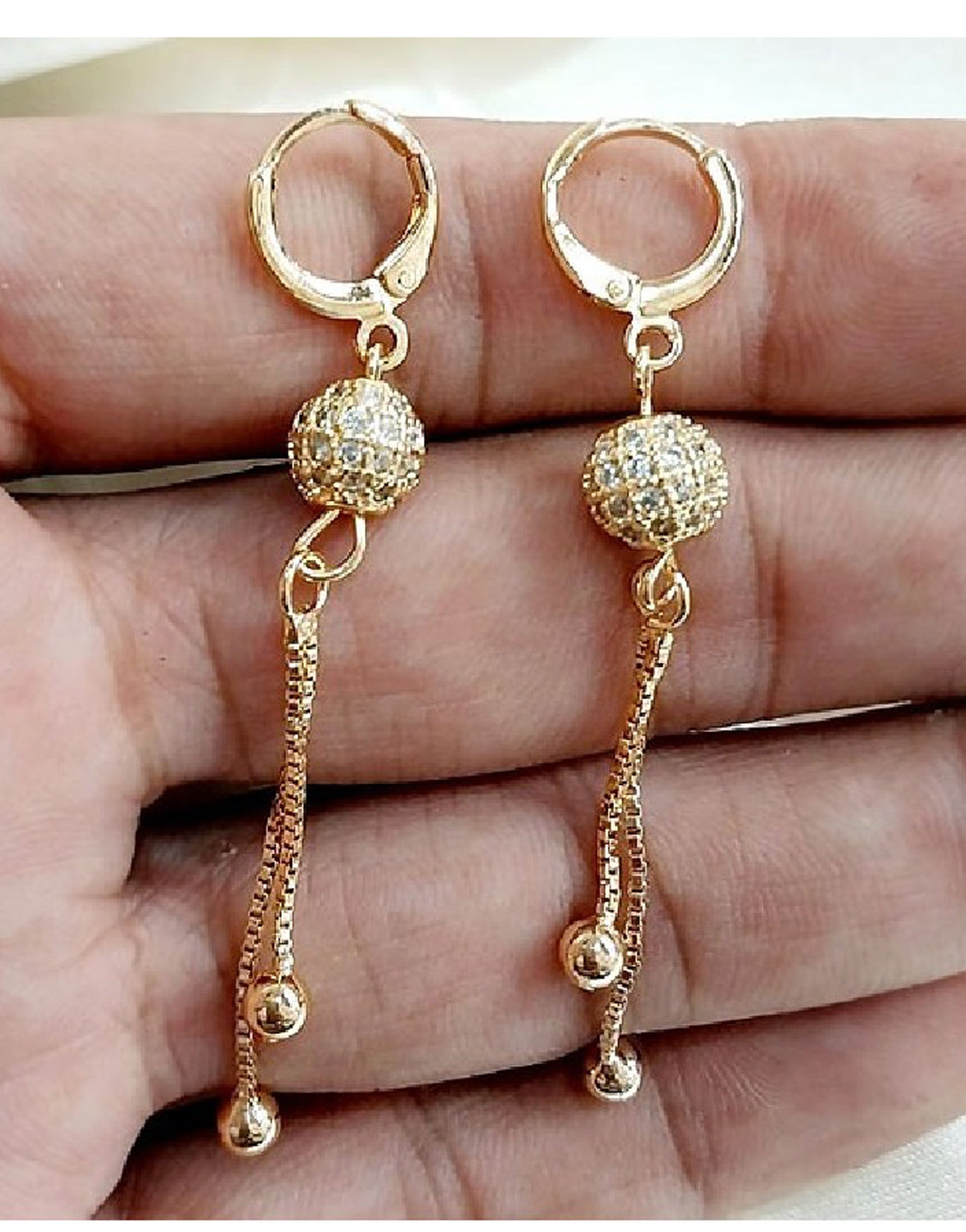 Elegant Golden Ball Shaped Earrings