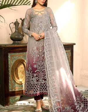 Luxury Handwork & Embroidered Ombre Style Organza Party Wear Dress