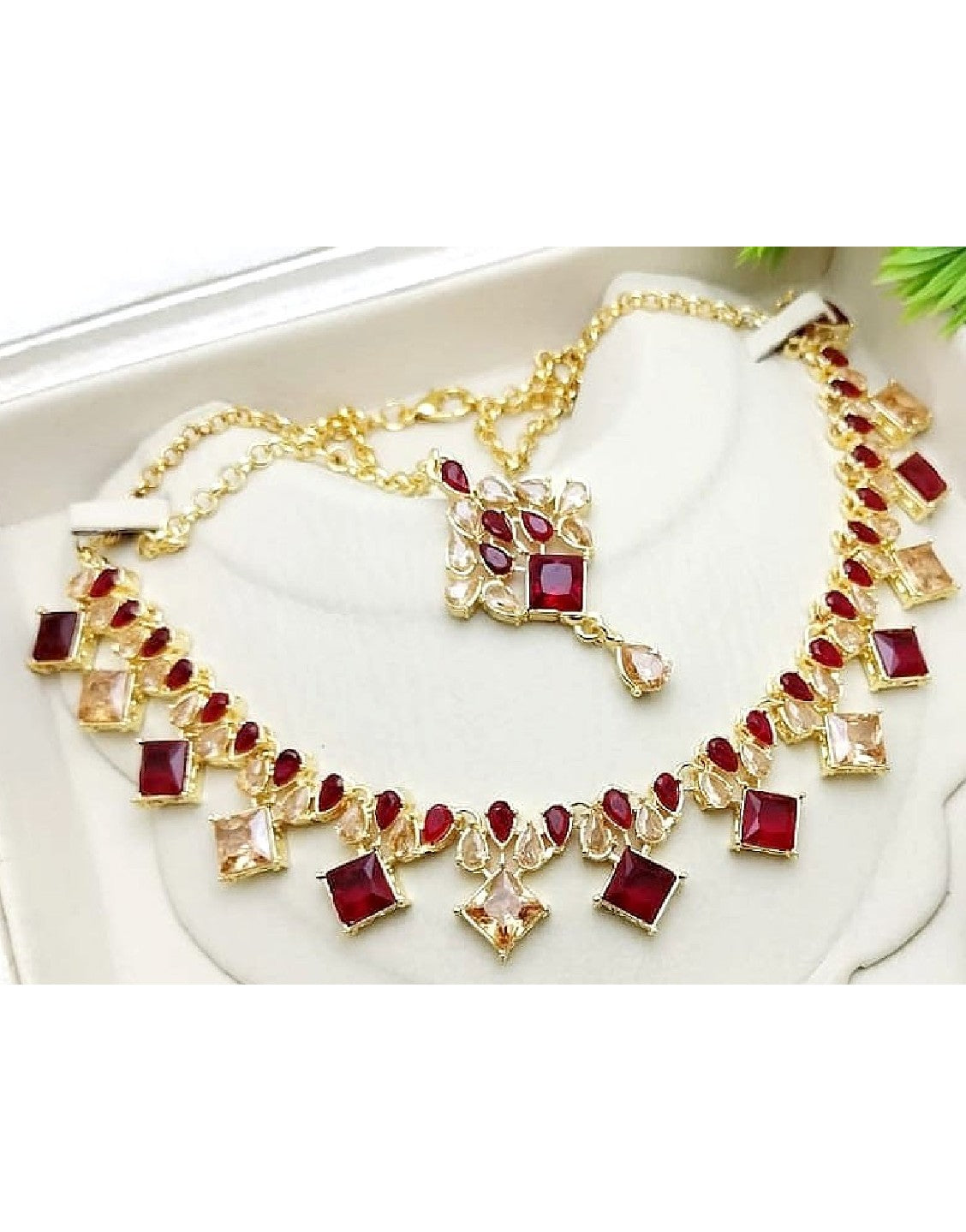 Adorable Gold Plated Zircon Bridal Jewelry Set