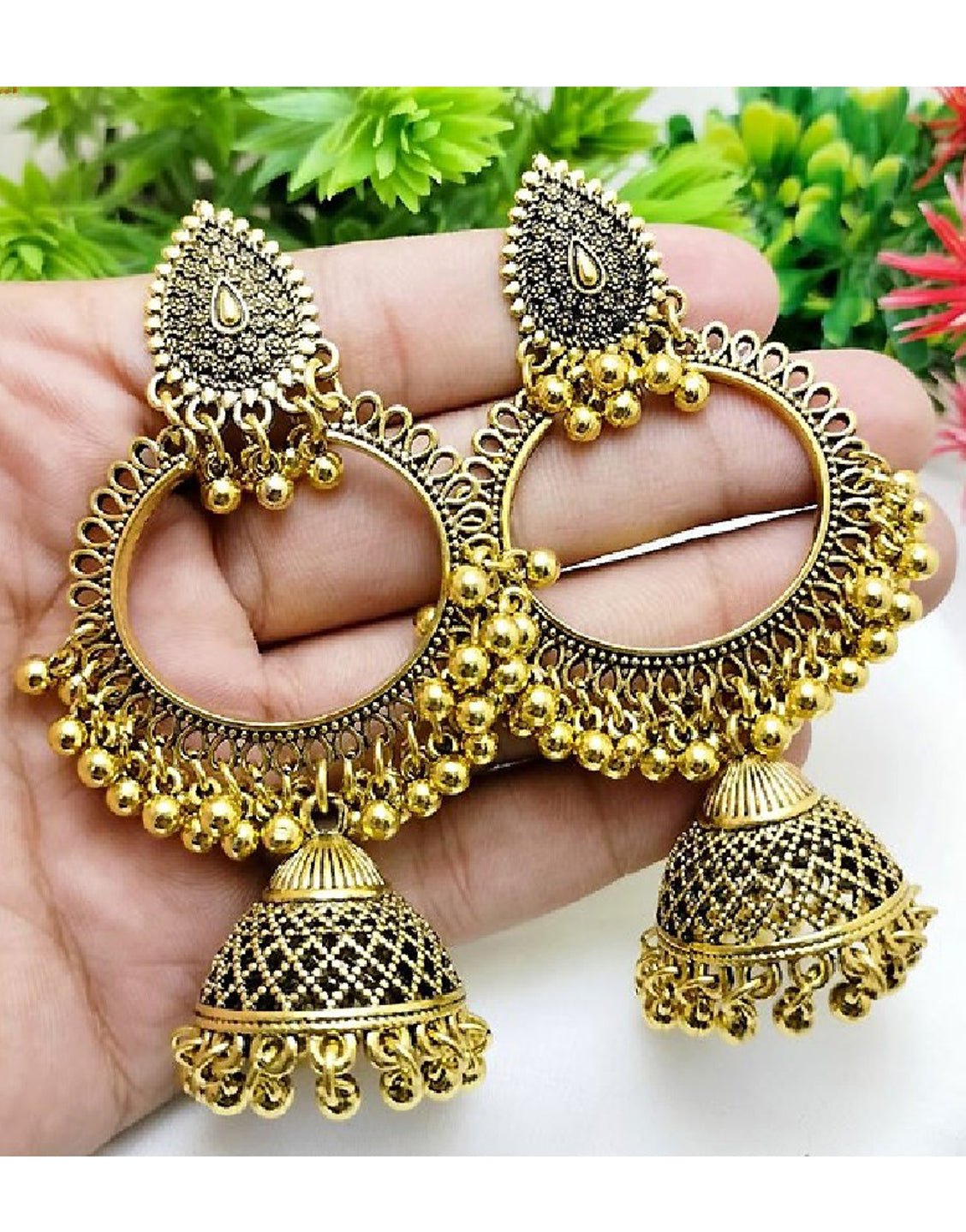 Antique Style Jhumka Earrings