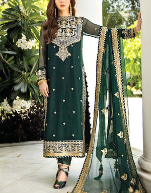 Elegant Embroidered Fancy Chiffon Wedding Dress 2024
