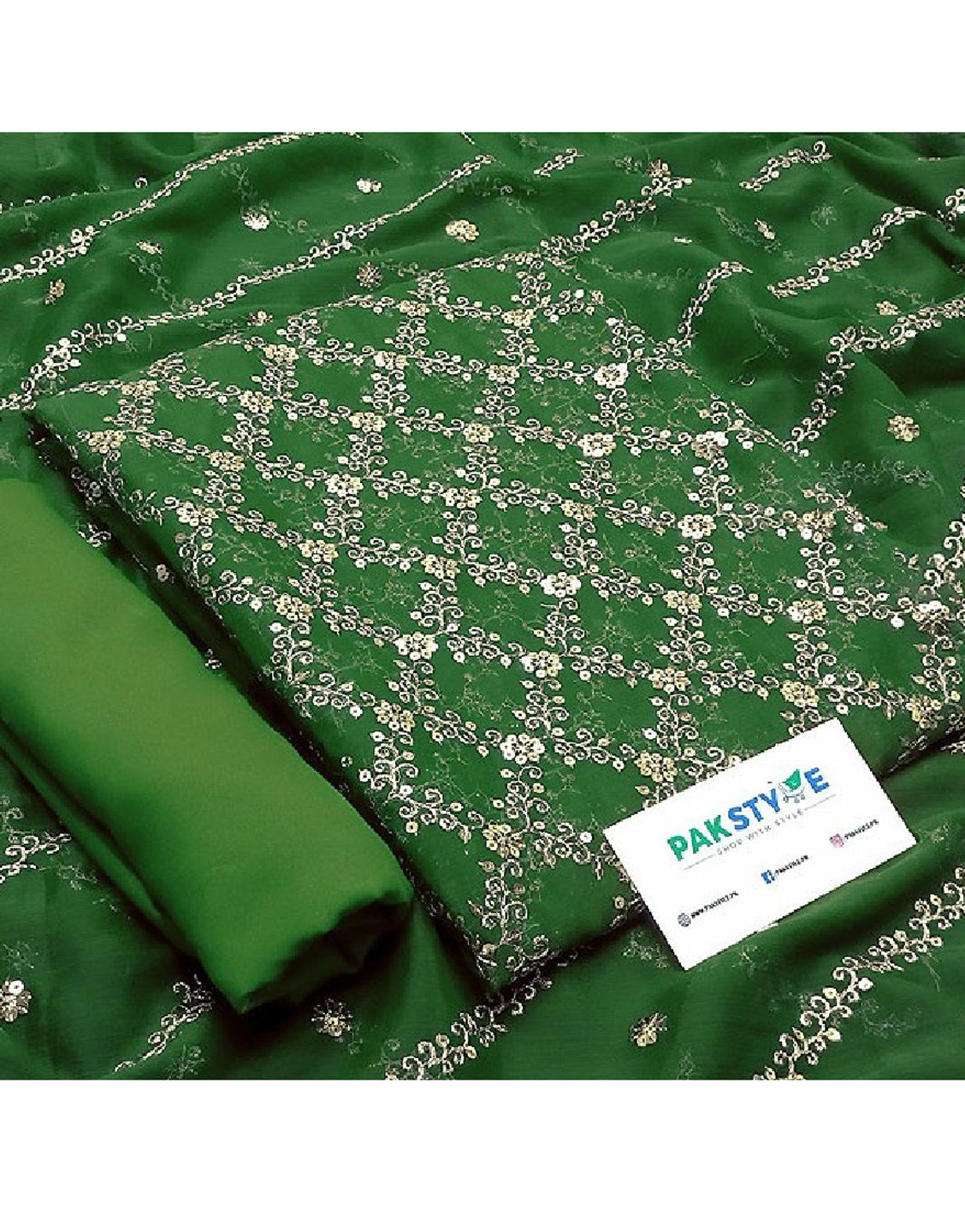 Heavy Embroidered Chiffon Party Wear Dress 2024 with Embroidered Chiffon Dupatta