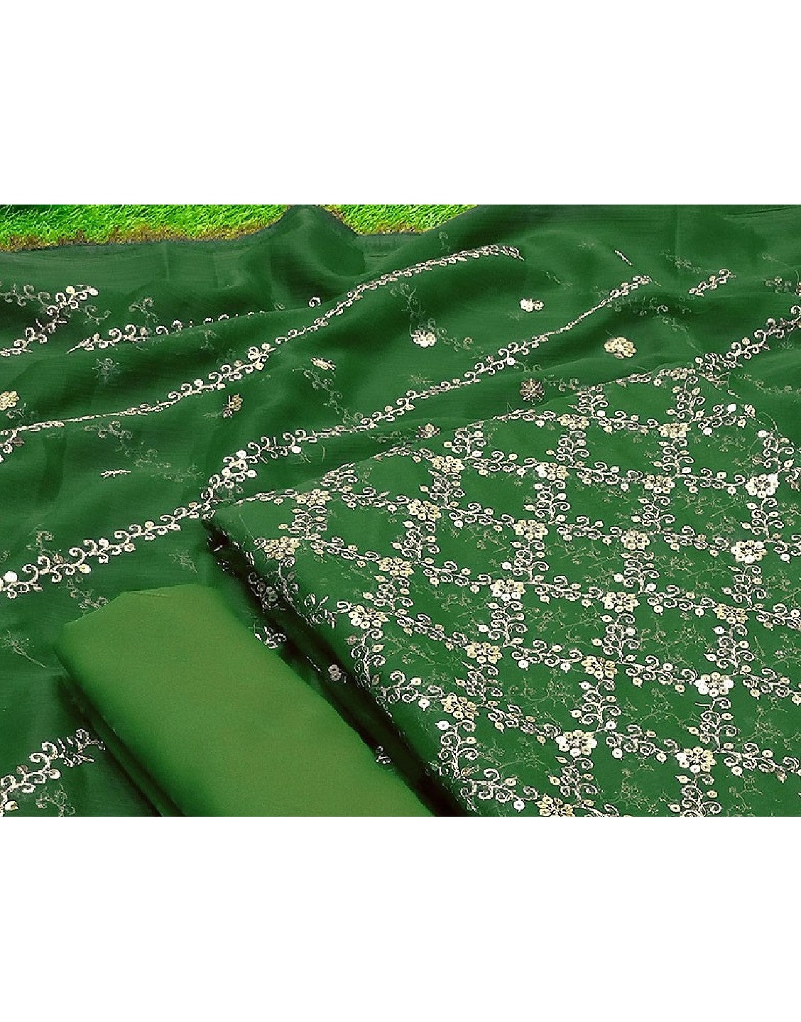Heavy Embroidered Chiffon Party Wear Dress with Embroidered Chiffon Dupatta - Out of Stock
