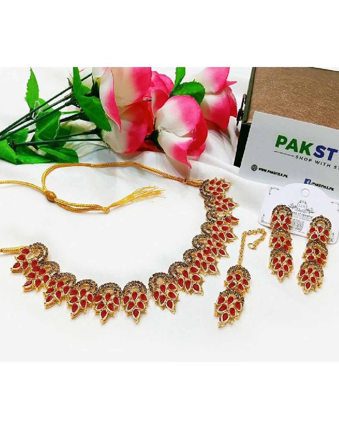 Indian Style Zircon Studded Party Wear Jewellery Set