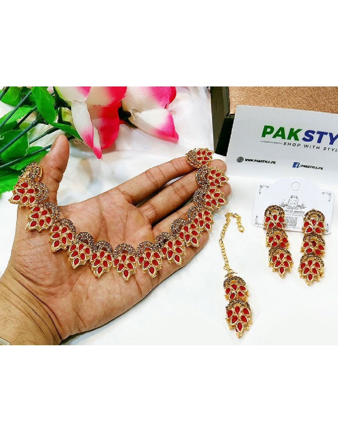 Indian Style Zircon Studded Party Wear Jewellery Set