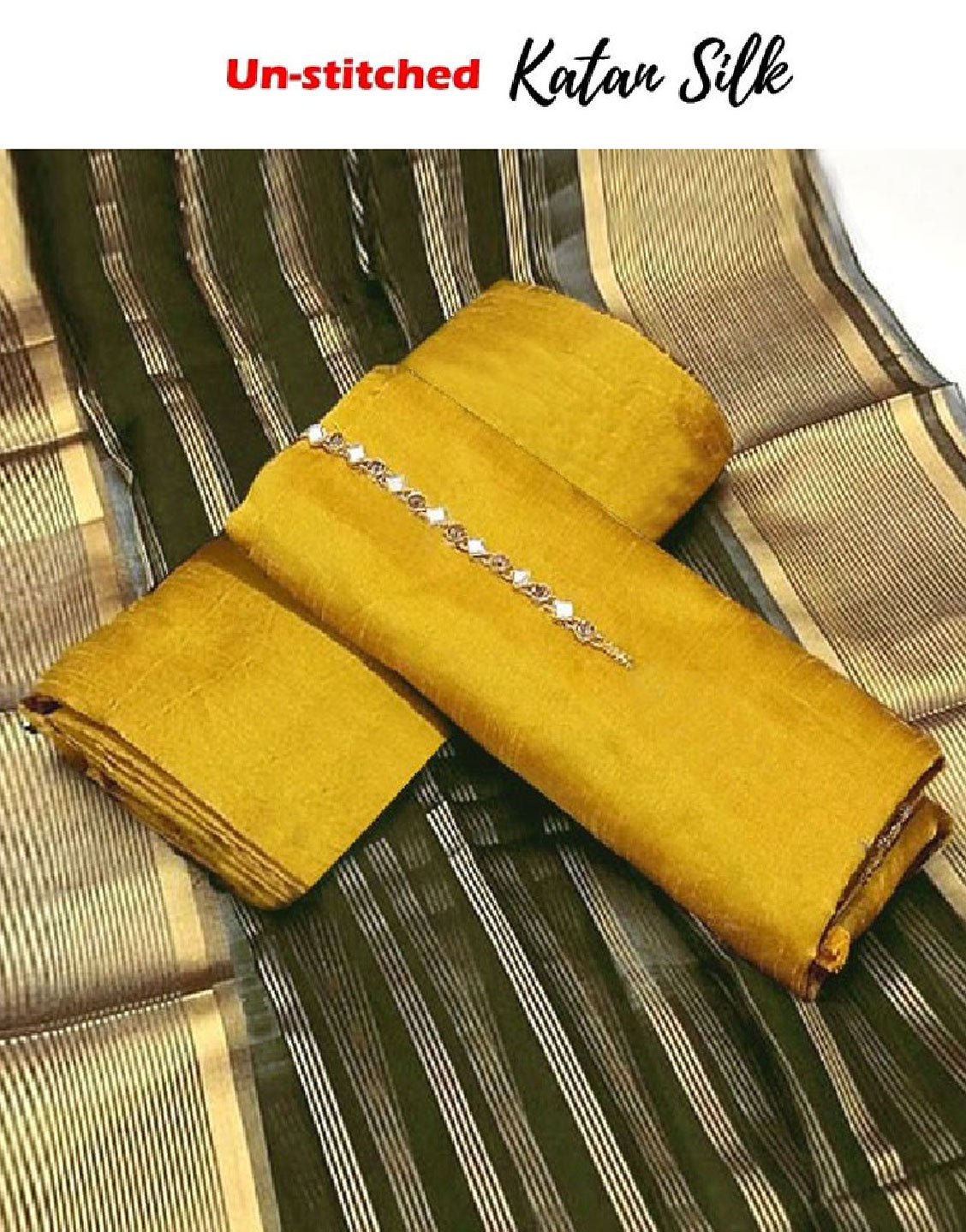 Banarsi Style Katan Silk Dress with Lining Organza Dupatta