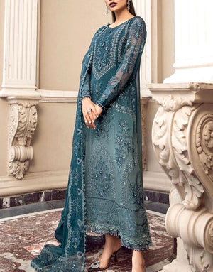 Luxury Handwork Heavy Embroidered Chiffon Wedding Dress 