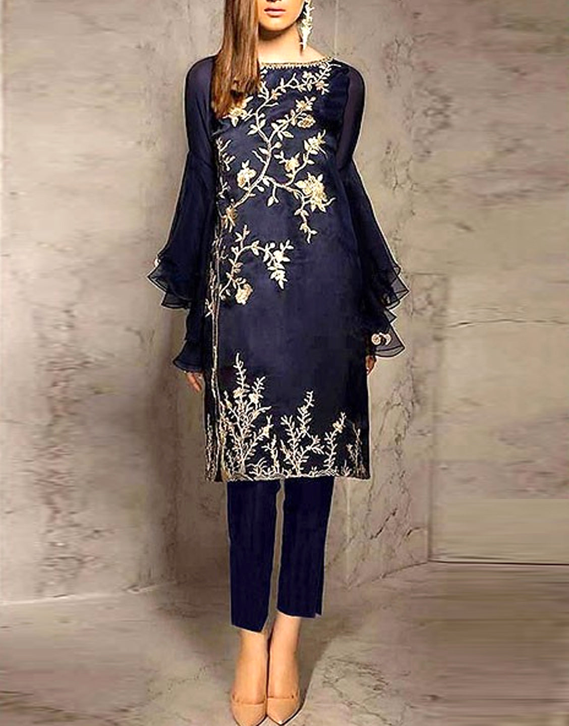 Trendy 2-Piece Embroidered Lawn Dress 