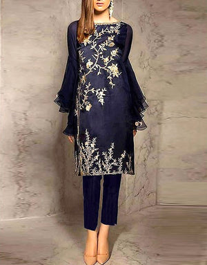 Trendy 2-Piece Embroidered Lawn Dress 