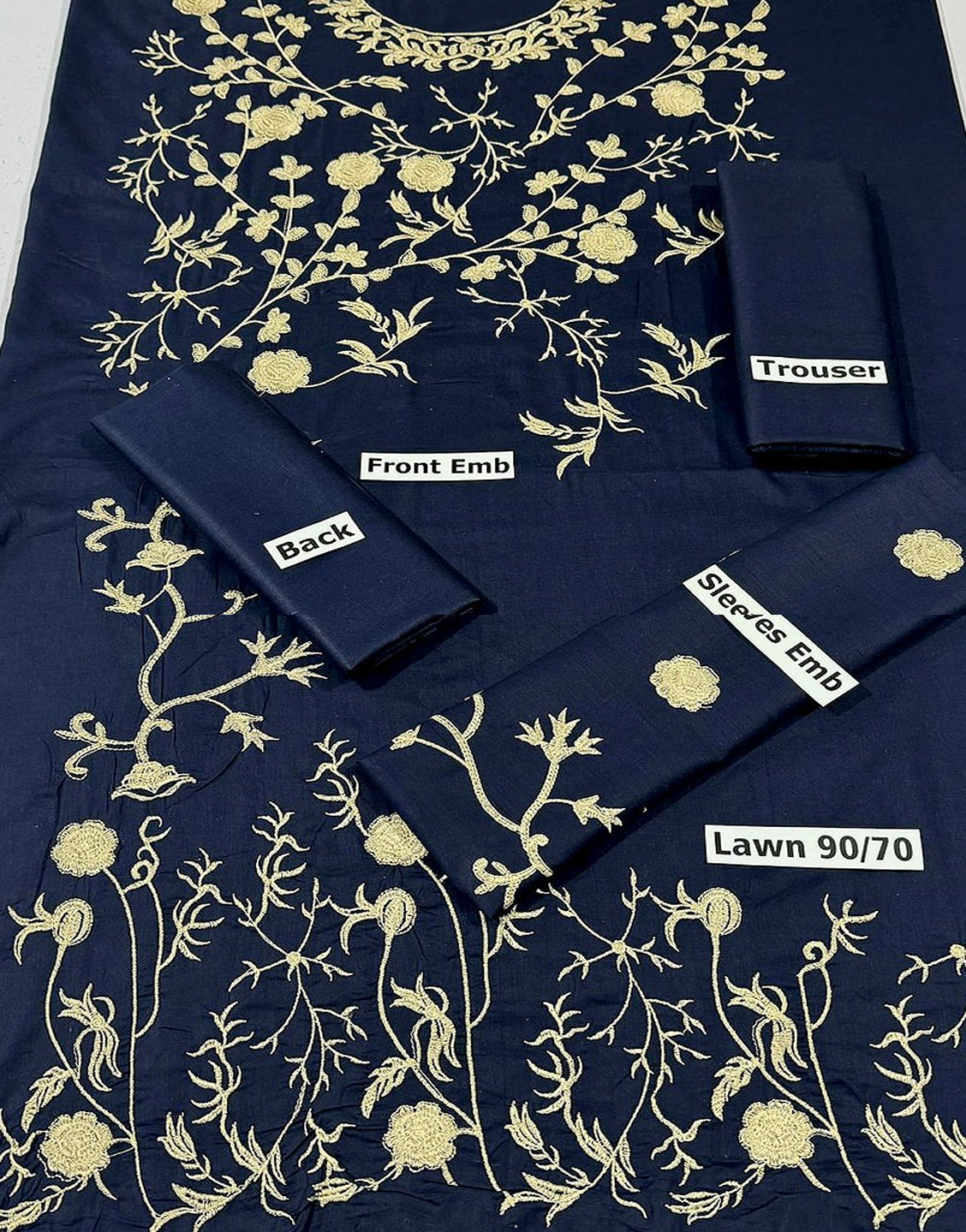 Trendy 2-Piece Embroidered Lawn Dress