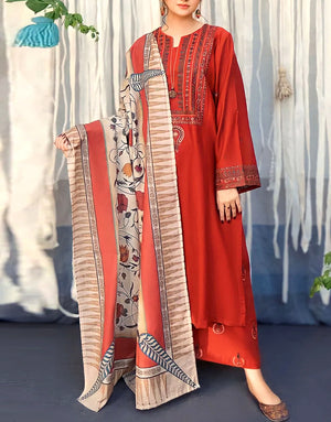 Elegant Sequins Embroidered Lawn Suit  with Diamond Organza Dupatta