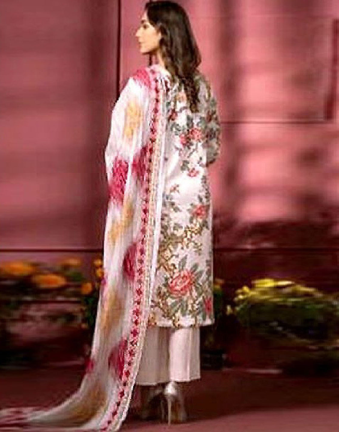 Digital All-Over Floral Print Lawn Suit with Lawn Dupatta