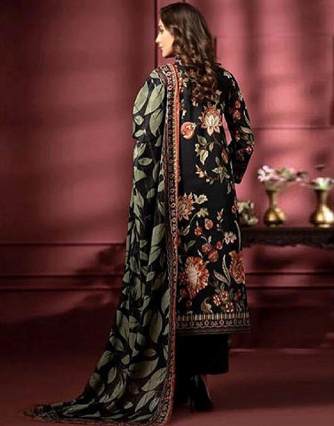 Digital All-Over Floral Print Lawn Suit with Lawn Dupatta