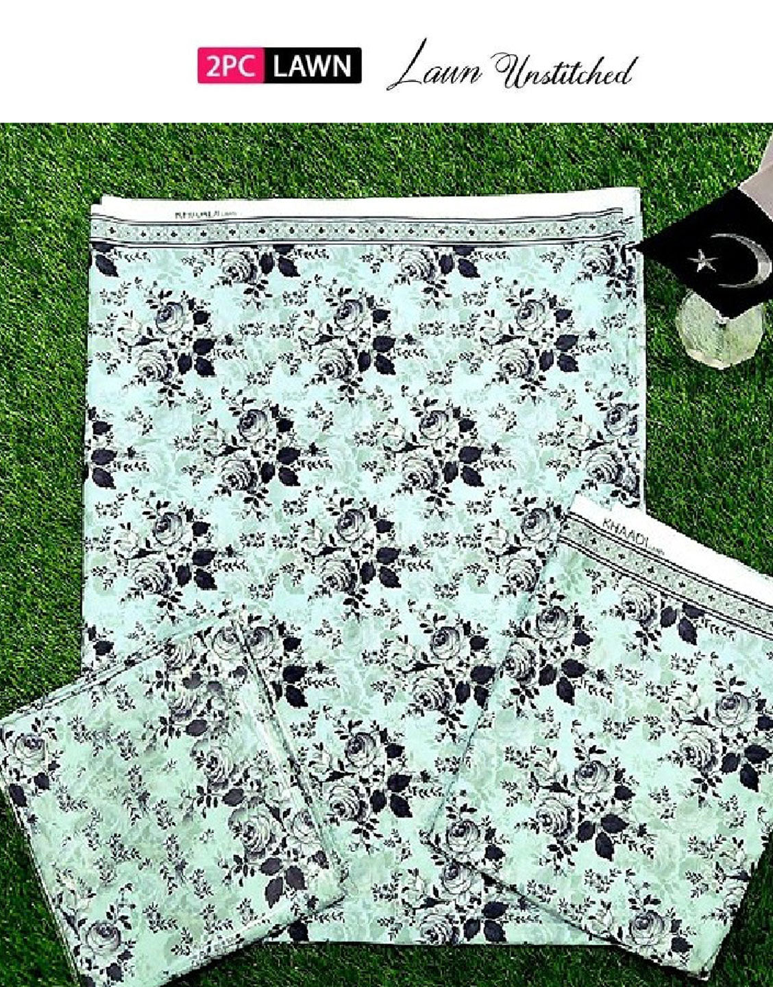 Digital Floral Print 2-Piece Lawn Dress 