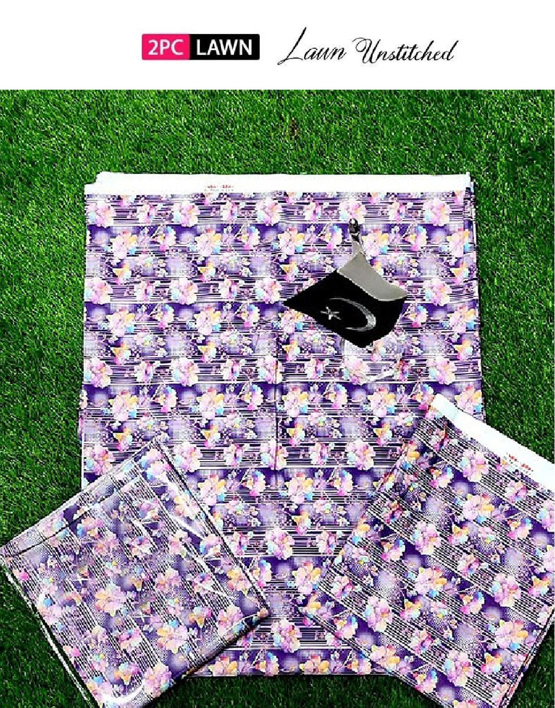Digital Floral Print 2-Piece Lawn Suit 
