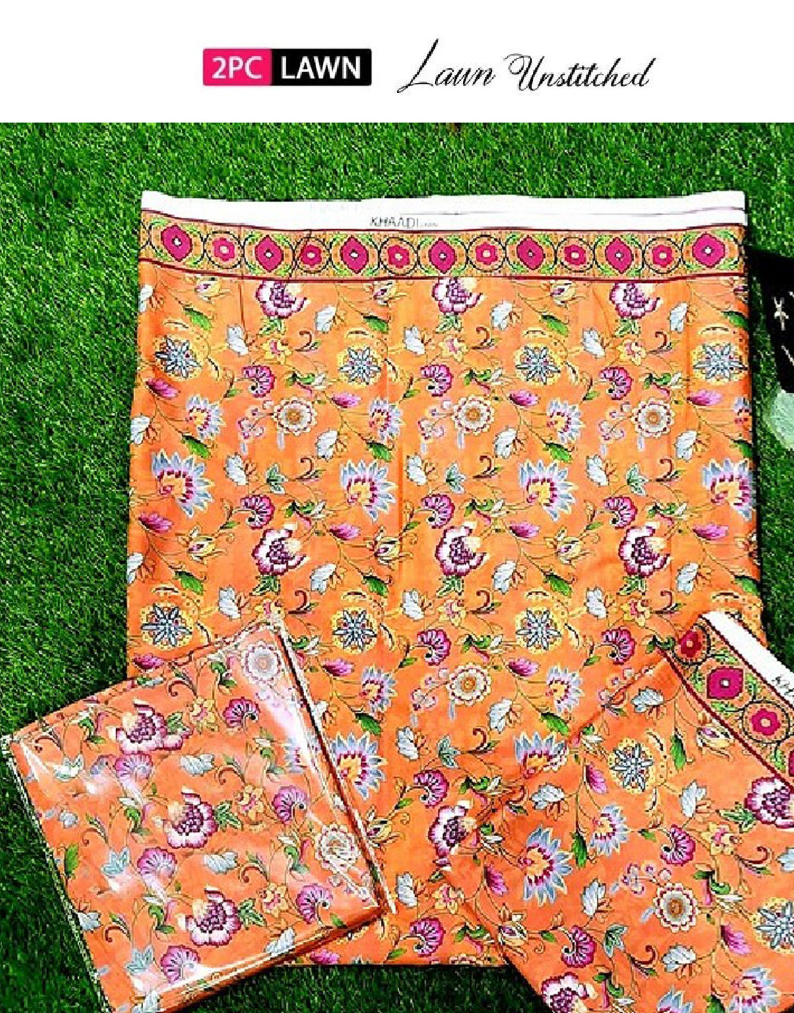 Digital Floral Print 2-Piece Lawn Dress 