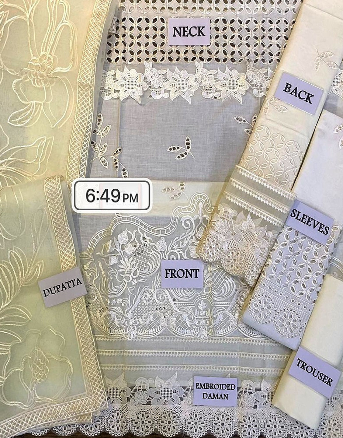 Luxury Heavy Chikankari Embroidered Lawn Dress with Emb. Organza Dupatta - Out of Stock