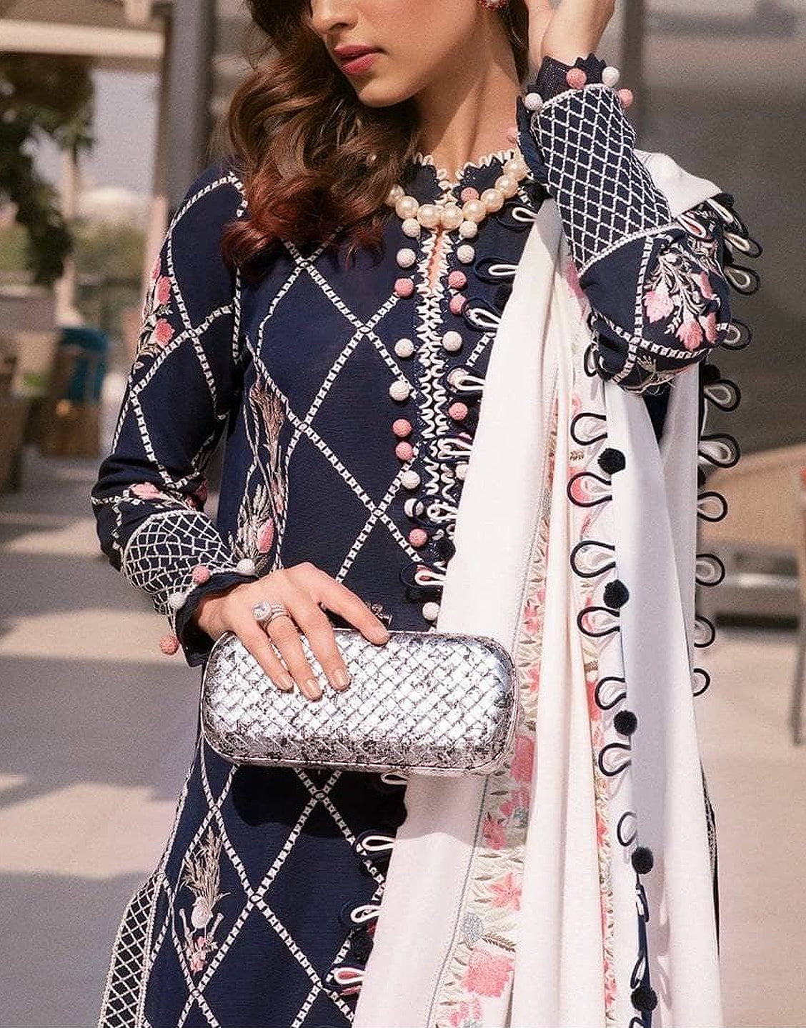 Trendy Embroidered Lawn Dress with Emb. Chiffon Dupatta - Out of Stock