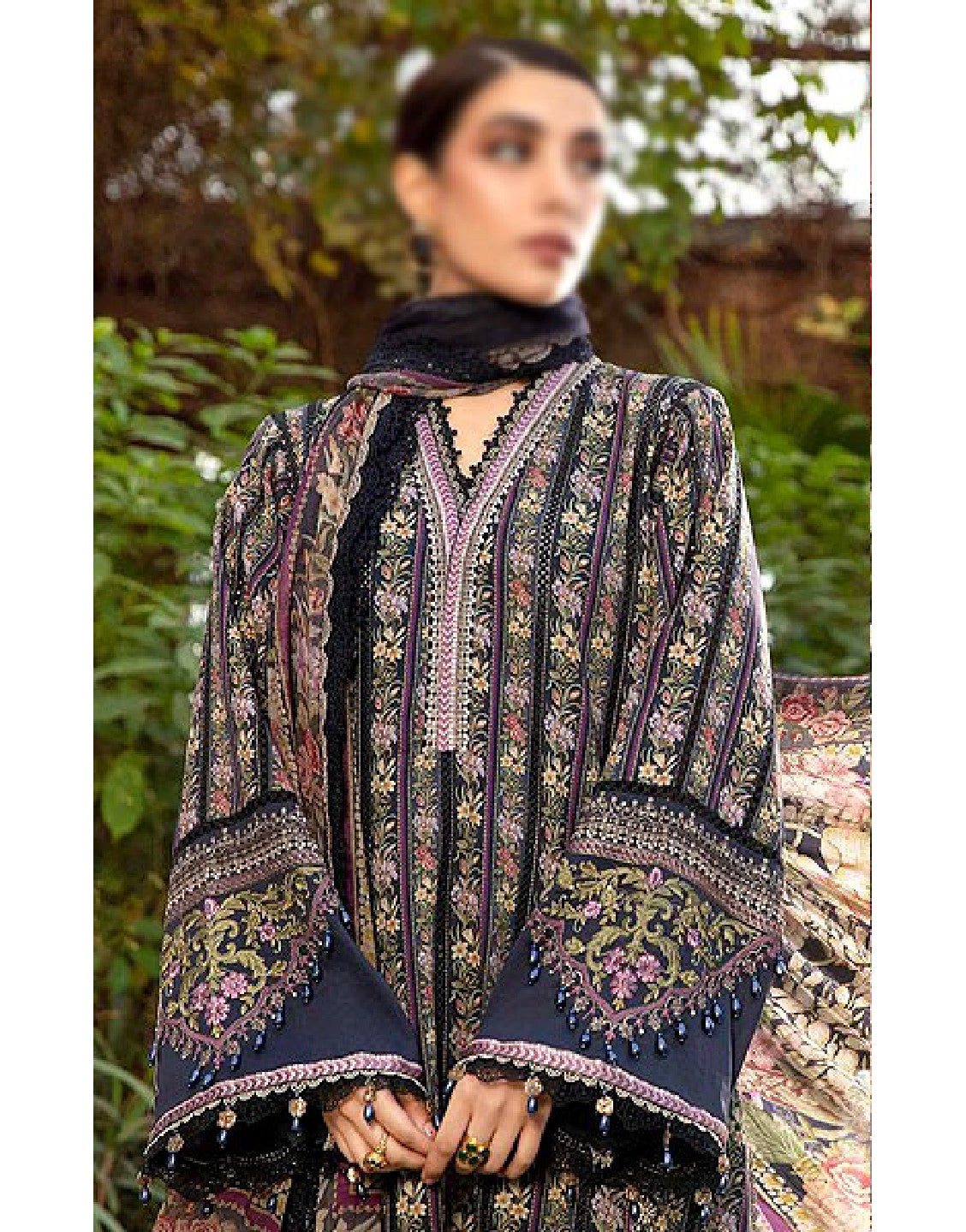 All-Over Print Embroidered Lawn Dress with Chiffon Dupatta