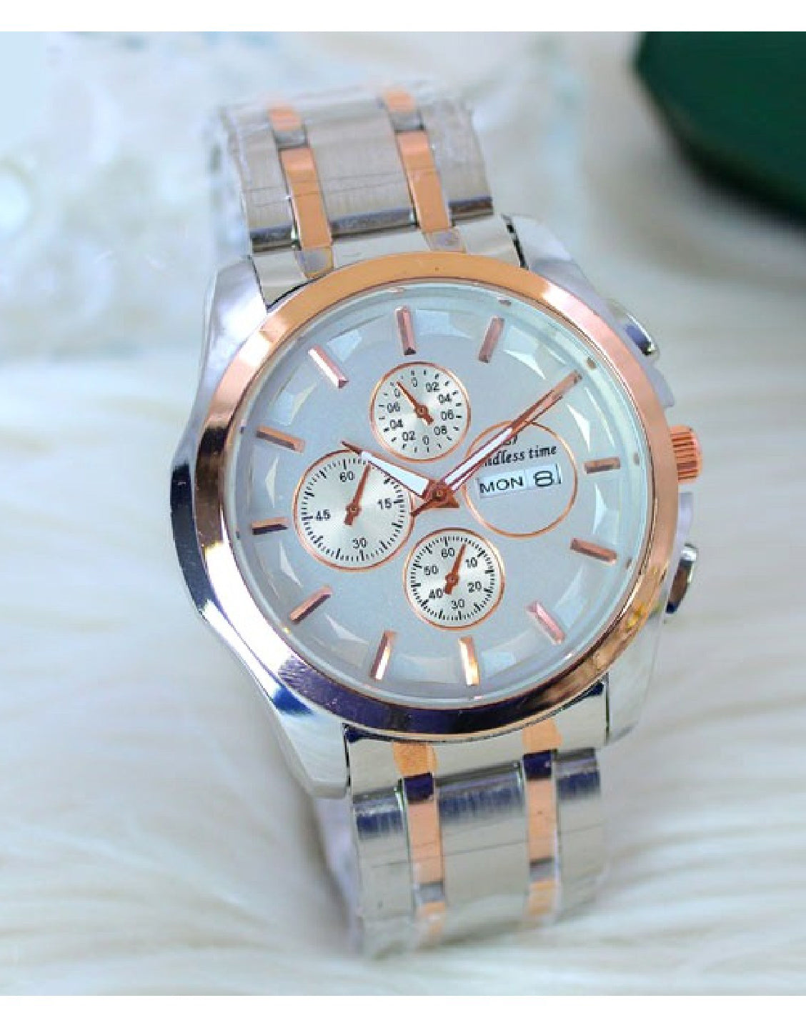 Endless Time Men's Day & Date Chain Watch - Two Tone