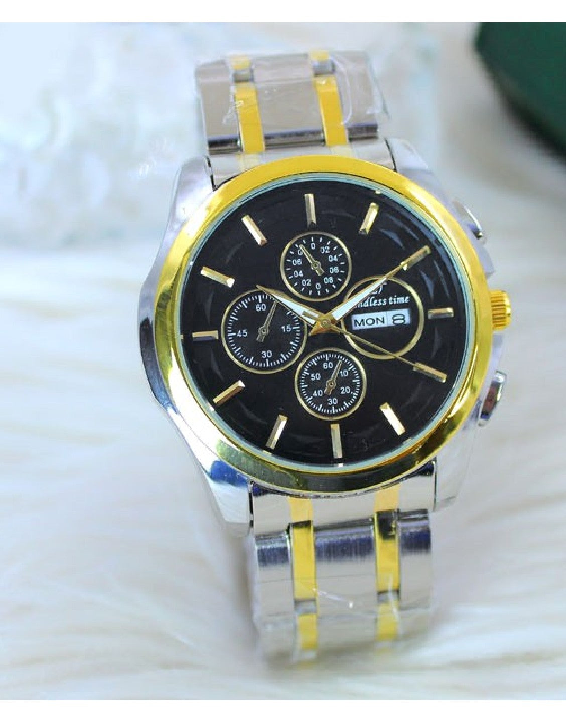 Endless Time Men's Day & Date Chain Watch - Two Tone