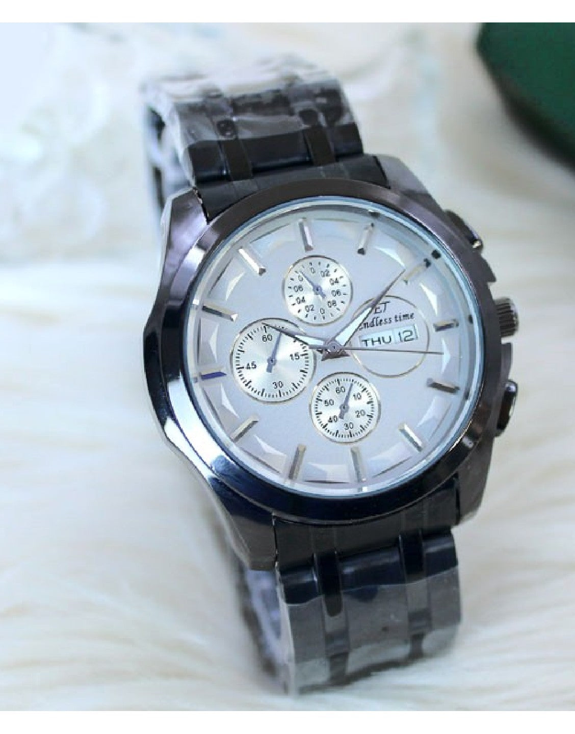 Endless Time Men's Day & Date Chain Watch - Black