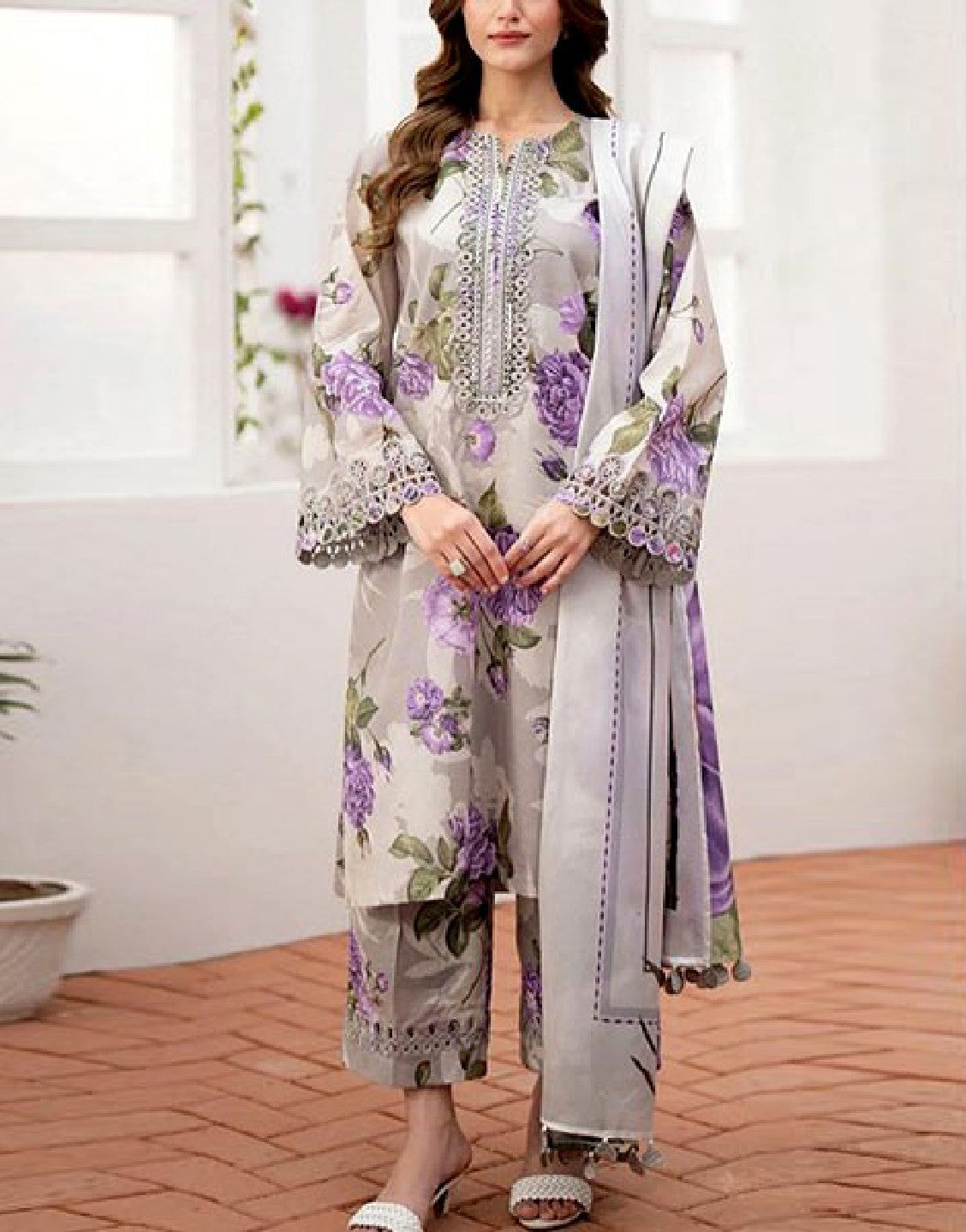 Digital All-Over Print Lawn Dress 2024 with Lawn Dupatta