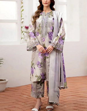 Digital All-Over Print Lawn Dress 2024 with Lawn Dupatta