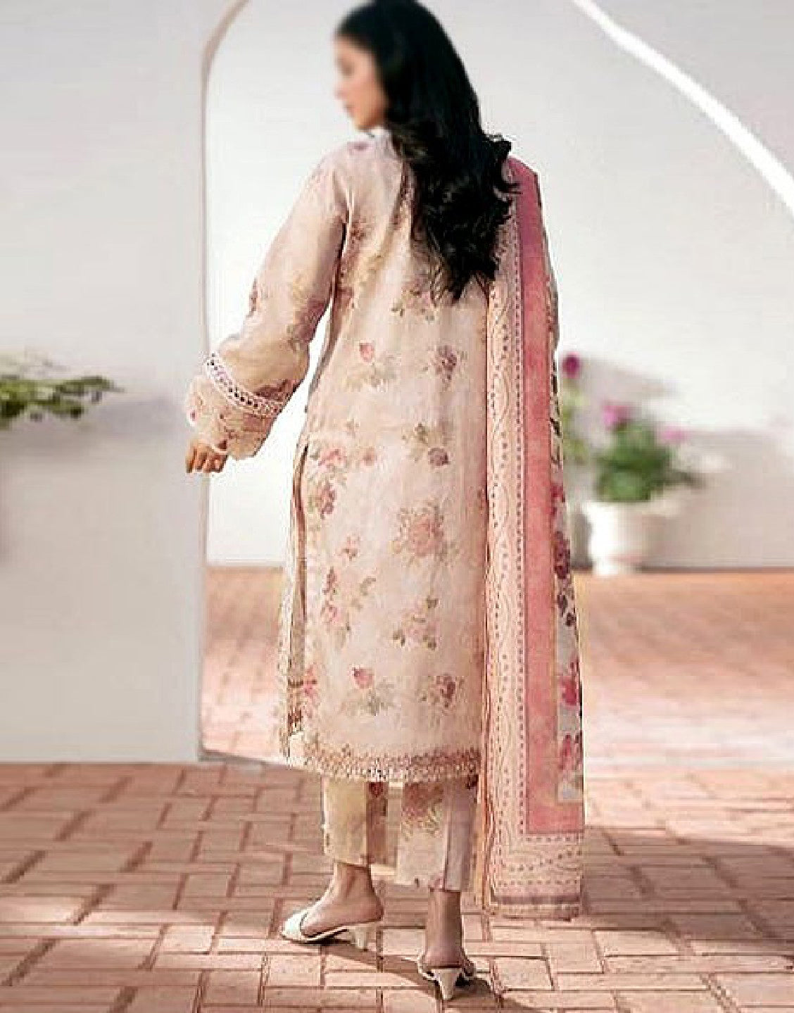 Digital All-Over Print Lawn Dress with Lawn Dupatta