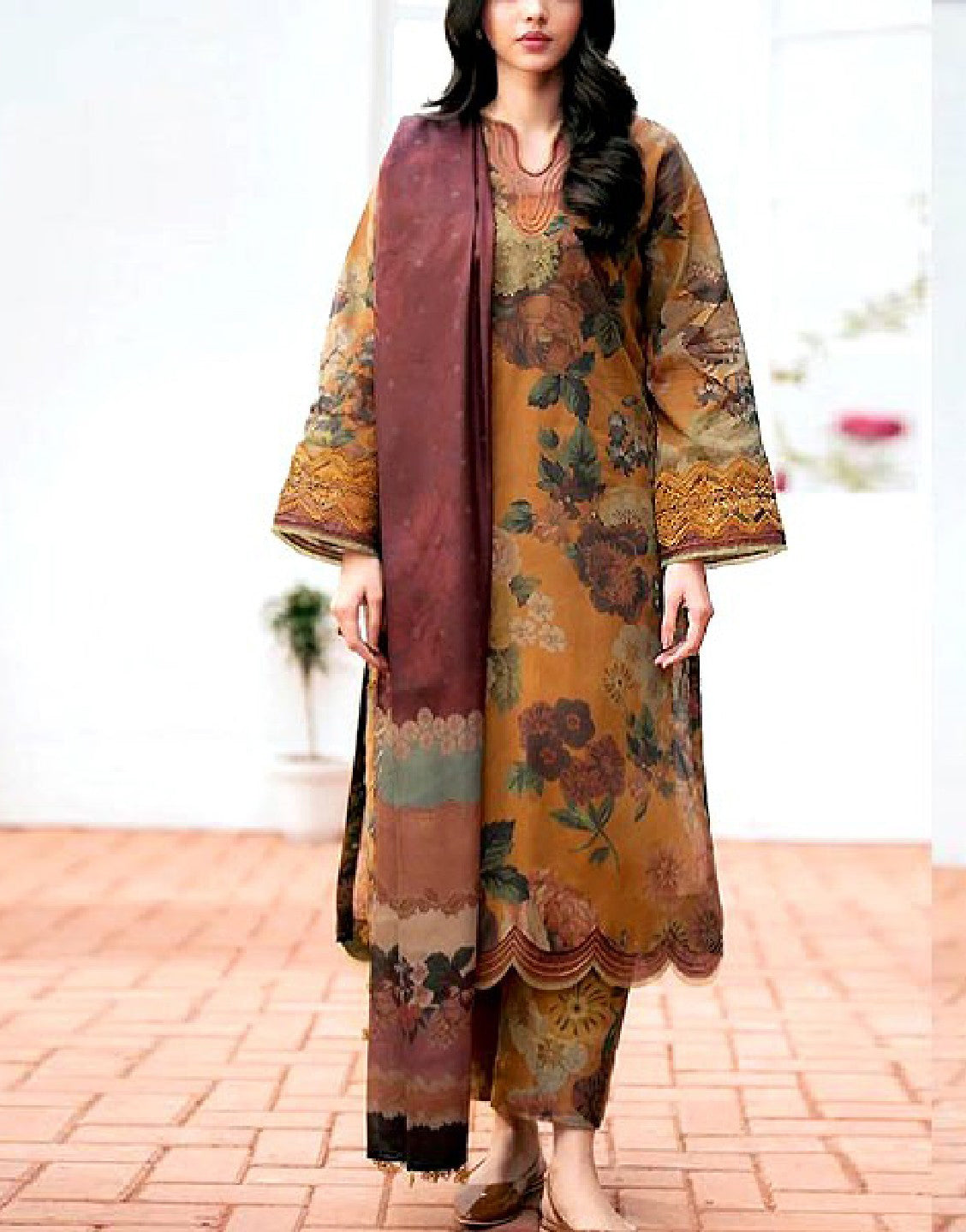 Digital All-Over Print Lawn Dress 2024 with Lawn Dupatta