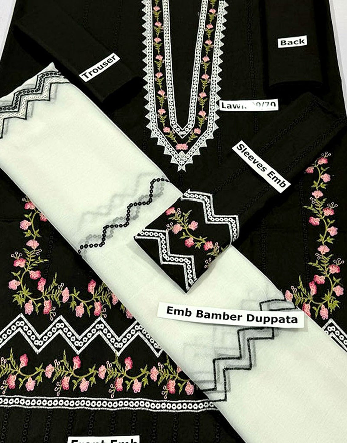 Heavy Schiffli Embroidered EID Lawn Dress with Emb. Chiffon Dupatta - Out of Stock