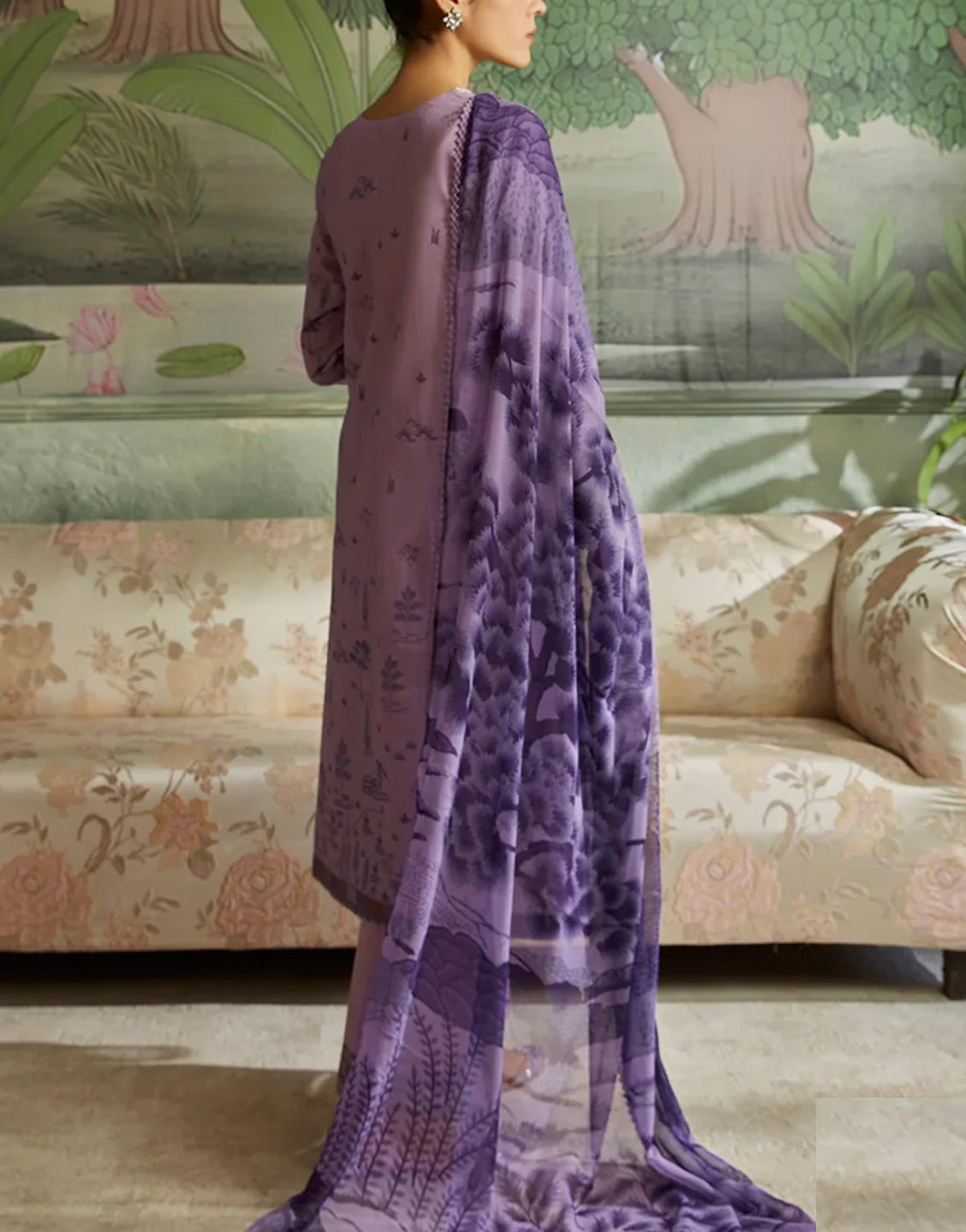 Fancy Embroidered EID Lawn Dress with Diamond Lawn Dupatta