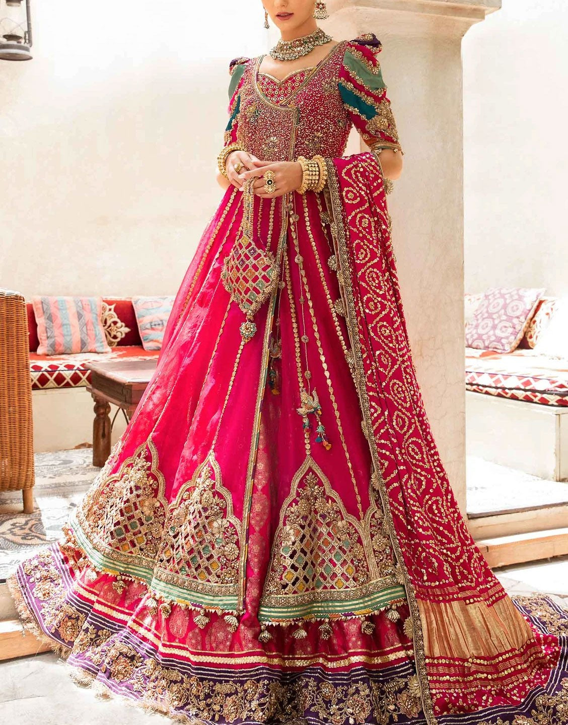 Maria B Luxury Angrakha Bridal Lehenga Dress | Elfesya FX-866