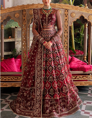 Luxury Afrozeh Shehnai Bridal Lehenga Dress | Tabeer