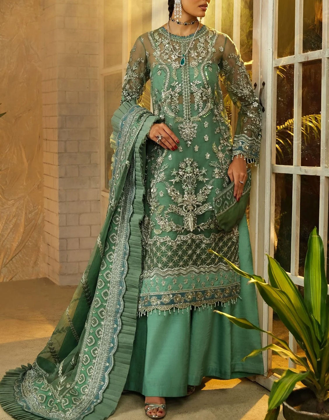 Charizma Luxury Embroidered Organza Wedding Dress | Menara