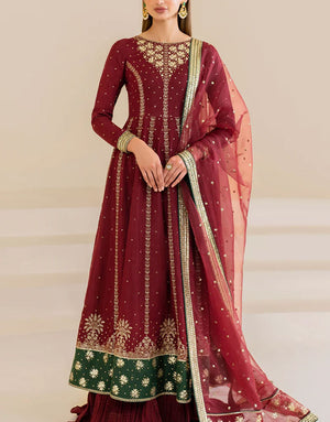 Jazmin Fancy Raw Silk Party Wear Dress | UR-7018