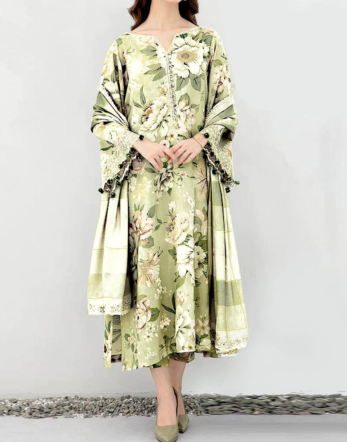 Trendy All-Over Digital Print Lawn Suit  with Lawn Dupatta