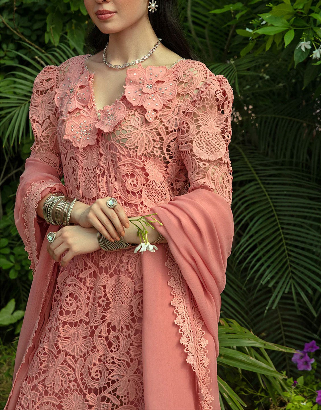 So Kamal 3D Schiffli Embroidered Lawn Dress | AURA D818 - Out of Stock