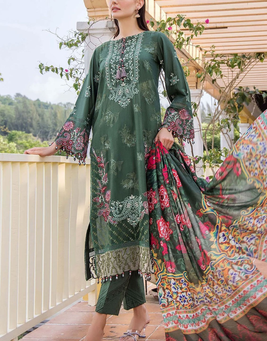 Adan's Libas Embroidered EID Lawn Suit | Adan's Lawn 7304