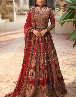 Aisha Imran Luxury Embroidered Bridal Maxi Dress | AALYA AAIB01
