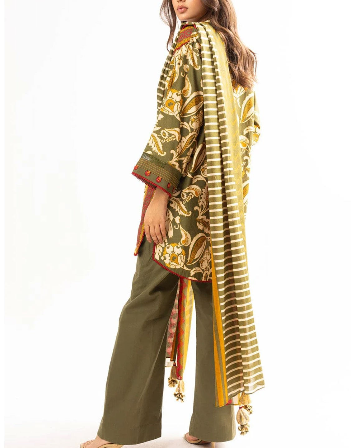 Al-Karam Printed Lawn Suit With Lawn Dupatta | SS-20-24-Green