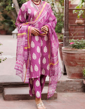 Almirah 3-Piece Unstitched Cotton Dress | ALP-3PS-1882